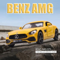 【RUM】1:36 Scale Mercedes Benz AMG GT Alloy Car Model Light &amp; Sound effect diecast car Toys for Boys baby toys birthday gift car toys kids toys car