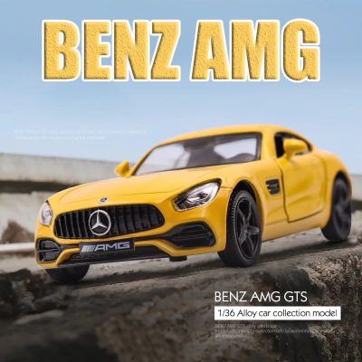【RUM】1:36 Scale Mercedes Benz AMG GT Alloy Car Model Light &amp; Sound effect diecast car Toys for Boys baby toys birthday gift car toys kids toys car