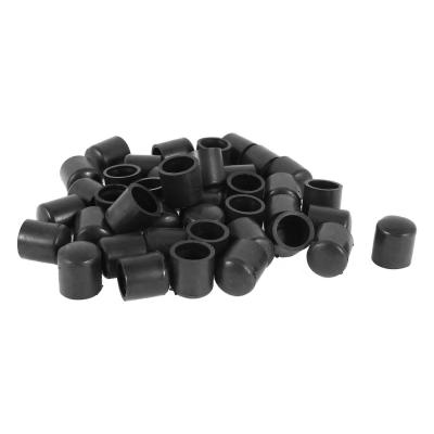 Hot Sale Rubber caps 40-piece black rubber tube ends 10mm round Tube Insert Furniture Leg Plug Caps Protector Furniture Protectors Replacement Parts F