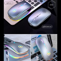 2.4GHz Wireless Mouse Wireless &amp; Wired (optional) Ultra Slim Optical Mouse Rechargeable RGB Mouse For PC Laptop Silent USB Mice