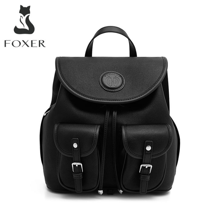 กระเป๋าเป้สะพายหลังของผู้หญิง-foxer-ขาตั้งกล้องกระเป๋าเป้สะพายหลังสไตล์เกาหลีกระเป๋าสะพายหลังหนังแท้พีวีซีสำหรับผู้หญิงดั้งเดิมกระเป๋าเป้สะพายหลังขนาดใหญ่คุณภาพดี