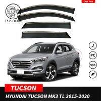 แผ่นกันคิ้วกันฝนสำหรับ Hyundai Tucson MK3 TL 2015 ~ 2021 2017อุปกรณ์เสริมกระจกหน้าต่างรถยนต์กันลม