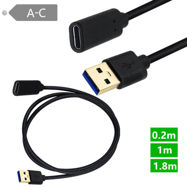 USB A to USBC Adapter Cable Type A usb3.0 Male to Type C Female Data