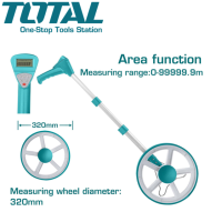 TOTAL ล้อวัดระยะ ดิจิตอล (ใช้ได้ทั้งระบบ มม. และ นิ้ว) (ใช้ถ่าน AAA 2 ก้อน) มีขนาดล้อ 320 มม. รุ่น TMT19923
