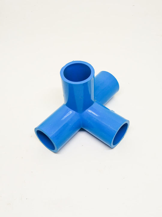 สี่ทางเข้ามุม PVC สีฟ้า ขนาด 1/2 นิ้ว บรรจุ 2 ชิ้น ต่อ 1 แพ็ค