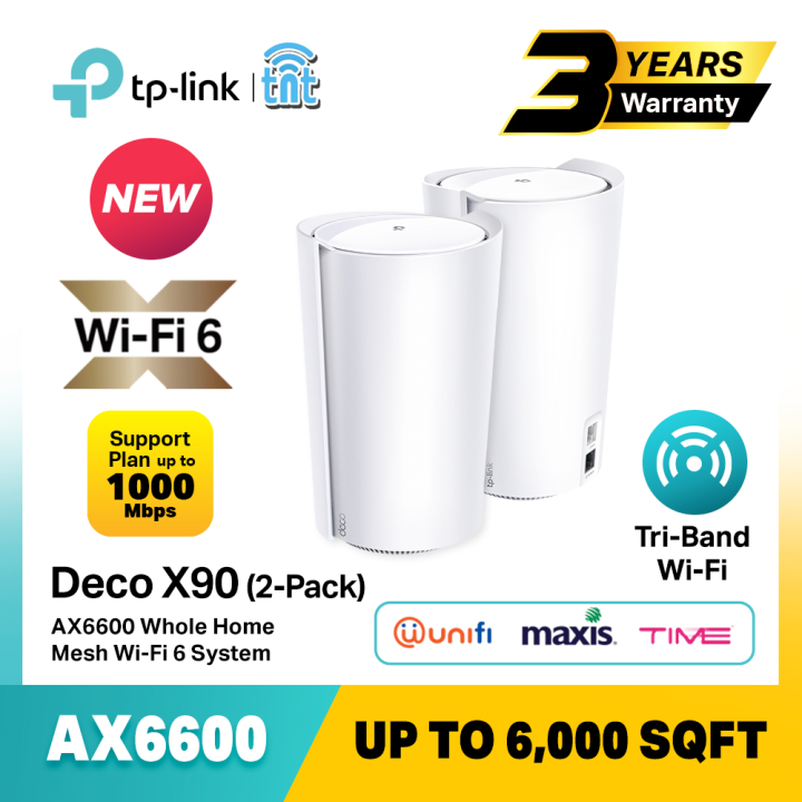 TP-Link Deco X90 AX6600 WiFi 6 Tri-Band Ai-Driven Whole Home Mesh Wi-Fi ...