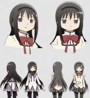 AOI Magic Girl Madoka Xiaomiyan Homura แบบพิเศษหนังศีรษะยาวจำลองสีเทาดำวิกผมคอสเพลย์