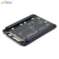 กล่องโลหะอะแดปเตอร์ MSATA ถึง SATA คู่ MSATA ถึง2.5 SATA 3.0 6Gbps การ์ดแปลงสัญญาณเอ็มซาต้า SSD บอร์ดซ็อกเก็ตตัวเมียกับ2.5 SATA 3 Riser FJK3825อะแดปเตอร์