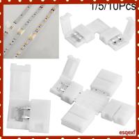 ESQEXF 1/5/10Pcs สำหรับ 3528 5050 มุม คลิปต่อ Coupler PCB 8mm 10mm ขั้วต่อ LED Strip 2Pin