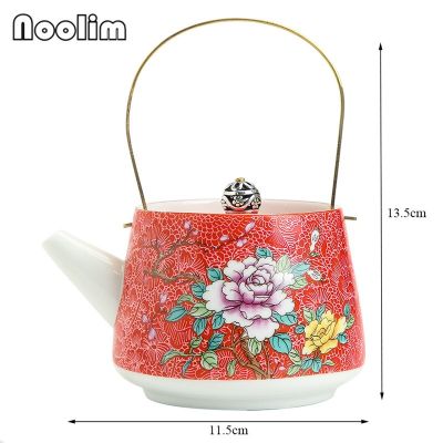 Enamel Color Tea Pot Ceramic Filter Teapot Tea Coffee Maker Retro Kung Fu Tea Set Kettle with Handle