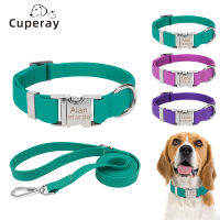 Personalizado Personalizado Coleira E Conjunto De Trela,PVC Impermeável,Ajustável,Stinkproof Collar,Cães Grandes,Médios,Pequenos