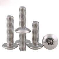 M6 Phillips Screws Big Truss Head Screw Stainless Steel Clout-Nail Mushroom Bolt 8-55mm Length Nails Screws  Fasteners