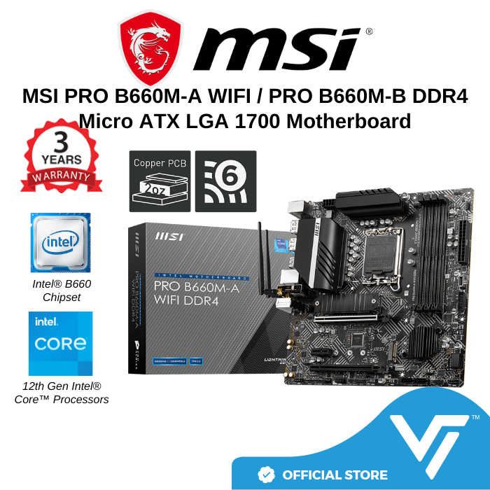 MSI PRO B660M-A WIFI / PRO B660M-B DDR4 LGA 1700 SATA 6Gb/s Micro ATX ...