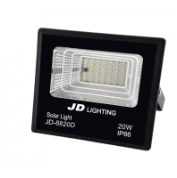 P&amp;P JD โคมไฟสปอร์ตไลท์โซลาร์เซลล์ 20W พร้อมรีโมท รุ่น JD-8820W แสงวอร์มไวท์