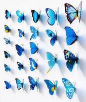 LIANGZHOU 12pcs Art Design decal สติ๊กเกอร์ติดผนังตกแต่งบ้านตกแต่งห้อง3D Butterfly