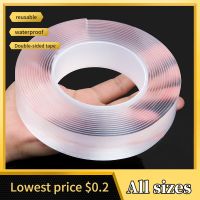 1/2/3/5M Reusable Nano Adhesive Tape Clear Double Sided Removable Transparent Alien Tape Anti-Slip Traceless Home Supplies Tapes Adhesives Tape