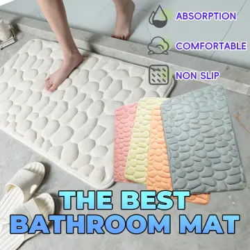 Water Absorbent Mat Bath Floor Mat Strong Water Absorbent Non Slip  Comfortable Mat Polyester Bath Pad