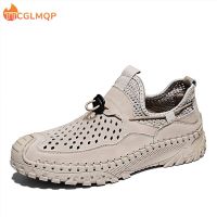 ☂ Summer Men 39;s Casual Shoes Outdoor Breathable Walking Sneakers Leather Men Shoes Fashion Rome Flat Men Moccasin Shoes Big Size