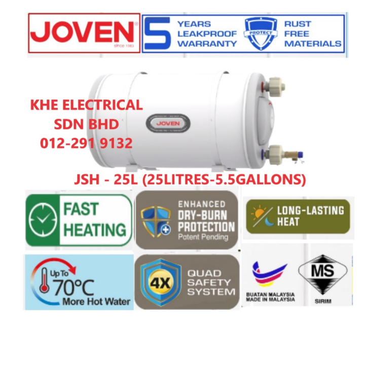 Joven JSH25 IB Stainless Steel Storage Water Heater with Isolator