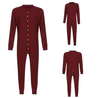 ‘；’ 2022 Autumn Mens Crew Neck Jumpsuit Male Casual Long Sleeve Single-Breasted Tracksuit Romper Overall Bodycon Home Clothes New
