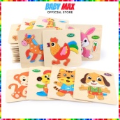 Tranh ghép hình gỗ 3d hình các con vật ngộ nghĩnh giáo dục trẻ nhận biết động vật Đồ chơi giáo dục BABY MAX