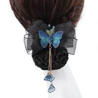 Korean version professional headdress nurse stewardess coiling hair net bag bow headdress exquisite jewelry