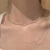 【DT】hot！ PONYKISS Real 925 Sterling Colorful Bead Chain Choker Necklace Fashion Jewelry Minimalist Accessories