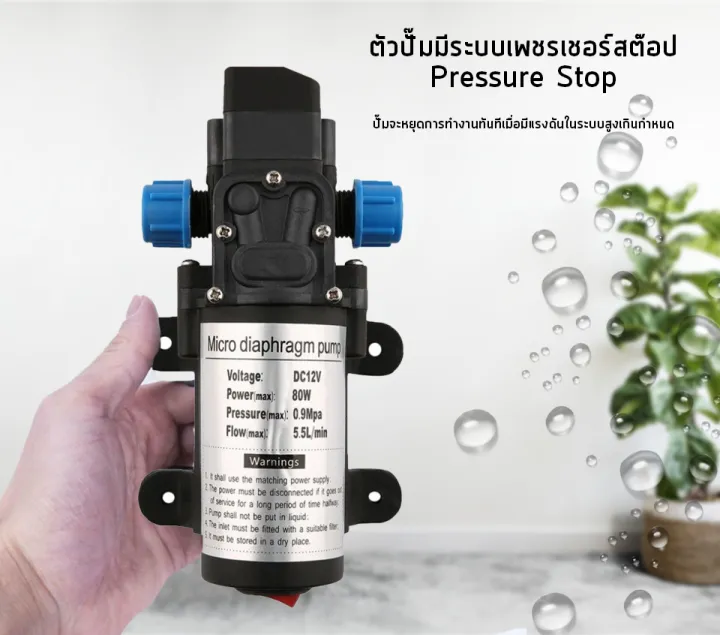 PROPUMPS ปั๊มน้ำแบบไดอะแฟรม12โวลท์80วัตต์ B | Lazada.co.th