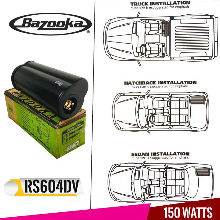 ซับท่อติดรถยนต์-เครื่องเสียงรถยนต์-เรือ-bazooka-รุ่น-rs604dv-ซับตู้สูตร6-5นิ้วกันนำพร้อมลำโพงฝาปิด150-วัตต์