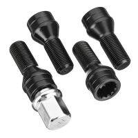 【ใหม่】4Pcs M14x1.25 M12x1.5ล้อล็อคสลักเกลียวสีดำสลักเกลียวสำหรับดึง Nut Key 36136776076สำหรับ BMW MINI R50 2/4/5/6/7 Series X1 X3 X5