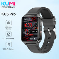 KUMI KU5 Pro 1.7หน้าจอขนาดนิ้วปั๊มลมความดันโลหิตข้อมือสมาร์ทวอชสำหรับผู้ชายอัตราการเต้นของหัวใจนาฬิกาอัจฉริยะอุปกรณ์ตรวจวัดการหลับออกซิเจนในเลือด