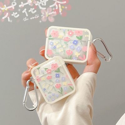 【CC】 Korean for AirPods 1 2 3rd Pink Floral 3 Air Pods with Keychain