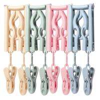 [HOT GELLXKOWOIGHIO 527] ไม้แขวนเสื้อแบบพับได้ Non Slip Portable Travel Clothespin With Clips