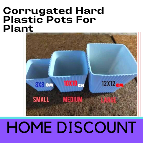 Corrugated Hard Plastic Pots For Plants / indoor and outdoor sizes in