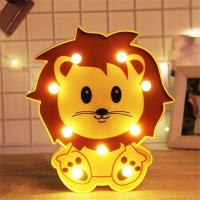 Cartoon LED Night Light Lion Panda Wall Hanging Light Cute Animal Night Lamp for Bedroom Kids Room Standing Desk Lamp Home Decor