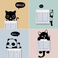 Lovely Cat Light Switch Wall Stickers Room Decoration DIY Home Decoration Cartoon Animals Wall Decals Art Sticker Mural Wall Stickers Decals