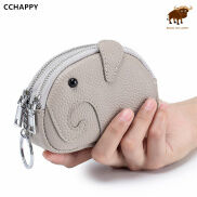 CCHAPPY Ví Đựng Tiền Xu Bằng Da Thật Cho Nữ Túi Đựng Tiền Xu Nhỏ Hình Động