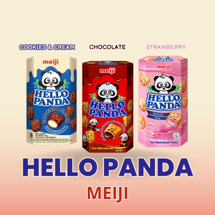 Meiji Hello Panda Cream Biscuits with Chocolate Flavored Filling 3