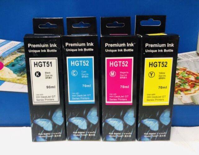 หมึกเติมhp-น้ำหมึกเติม-tank-hp-inkjet-gt51-รุ่น-gt5810-gt5820-4-สี-หมึกเกรดเอ-สีสด-ทดแทนของแท้ได้ดี