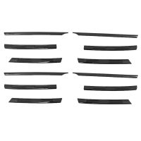 12x for Tiguan MK2 2016-2021 Glossy Black Front Bumper Mesh Center Grille Grill Moulding Strips Cover Trim