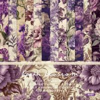 Panalisacraft 24 sheets 6"X6" Purple Style Floral Scrapbook paper Scrapbooking patterned paper pack DIY craft Background paper  Scrapbooking