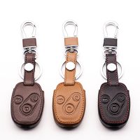 High quality Genuine Leather key chain ring cover case holder car styling For Honda CR-V Fit Pilot Honda Accord Civic 3 Button