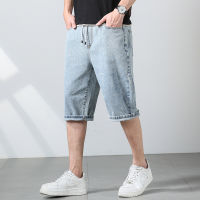 2022 Summer New Light Color Denim Shorts for Men Elastic Waist Design Comfortable Straight Loose Short Jeans Male nd Black