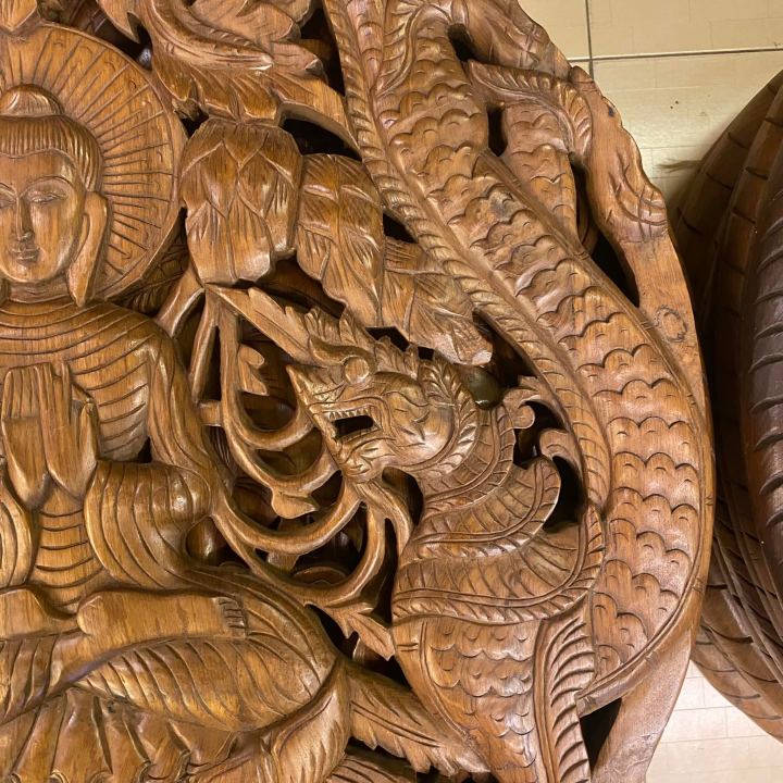 พระพุทธรูปแกะสลัก-ไม้สักแกะสลัก-90-ซม-หนา-4-ซม-พระพุทธรูปใหญ่-พญานาคแกะสลัก-รับประกันการจัดส่ง-งดงามละเอียด-ฝีมือคนไทย-buddha-teak-wooden-carved