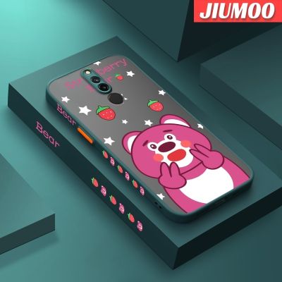 เคส JIUMOO สำหรับ Xiaomi Redmi 8 8A 8A Pro เคสการ์ตูนน่ารักลายสตรอเบอร์รี่หมี Lotso เปลือกแข็งฝ้าซิลิโคนเคสโทรศัพท์มีลายคลุมทั้งหมดป้องกันเลนส์กล้องเคสนิ่ม