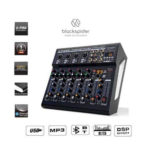 Black Spider BSPM6BT Power Mixer 6Ch Lazada