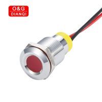 12mm metal pilot signal lamp red Warning Indicator Light 12v 220v led waterproof led indicator light with universal 12cm wire