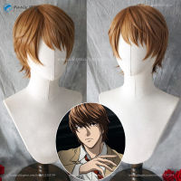 Yagami Light คอสเพลย์ Death Note Yagami Light คอสเพลย์วิกผมสั้นสีน้ำตาลผมสังเคราะห์ทนความร้อน Misa Amane wigs หมวกวิกผม