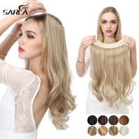 Synthetic No Clip Hair Extensions Ombre Blonde Pink Piece False Hairpiece Fake