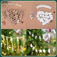 SHUKEYI 24PCS/set สุขสันต์วันคริสต์มาส เครื่องประดับ คลิป ถุงของขวัญตกแต่ง จี้ไม้ ปฏิทินจุติคริสต์มาส ป้ายหมายเลข นับถอยหลังแท็กแขวน